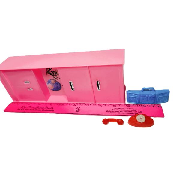 80s Vintage Barbie Travel Agent Agency Office Or Barbies Living Room Bookshelf + - Picture 5 of 7